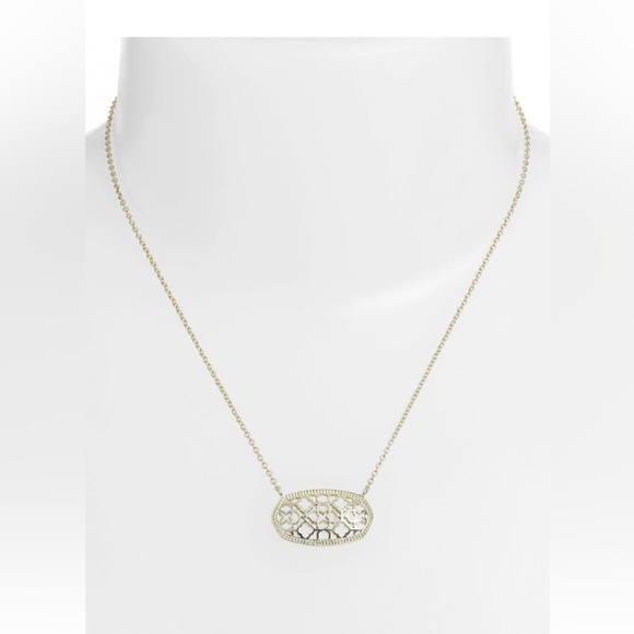 NWT Kendra Scott Dollie Filigree Gold Metal Pendant Necklace - Picture 5 of 5